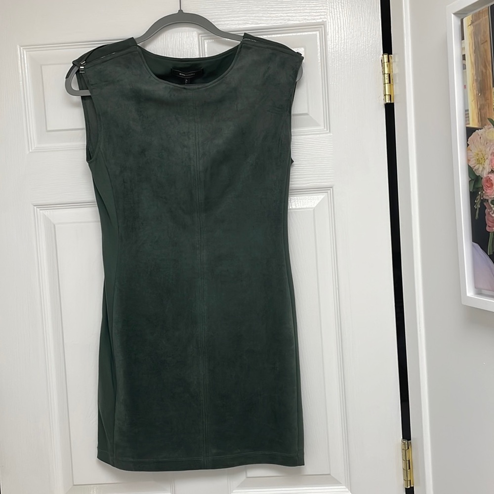 BCBGMAXAZRIA Karlee dress green suede